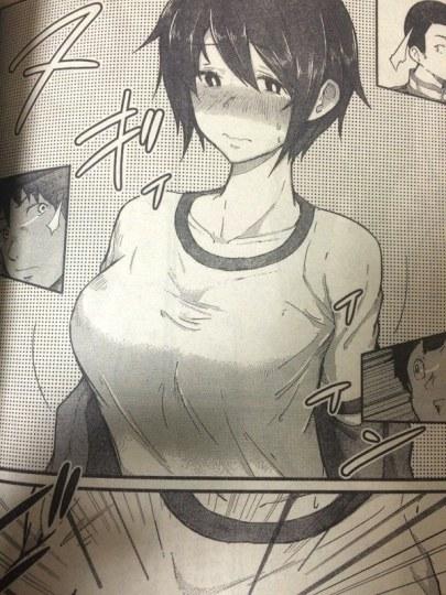 真的画出来了！被视线“爱抚”的巨乳女高中生